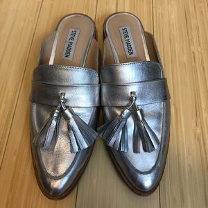 Silver Steve Madden Mules